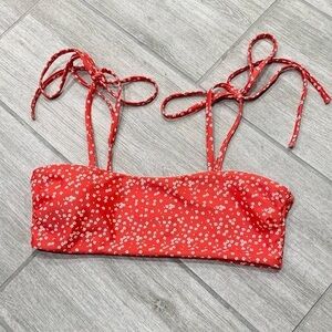Red floral SHEIN bikini top, S